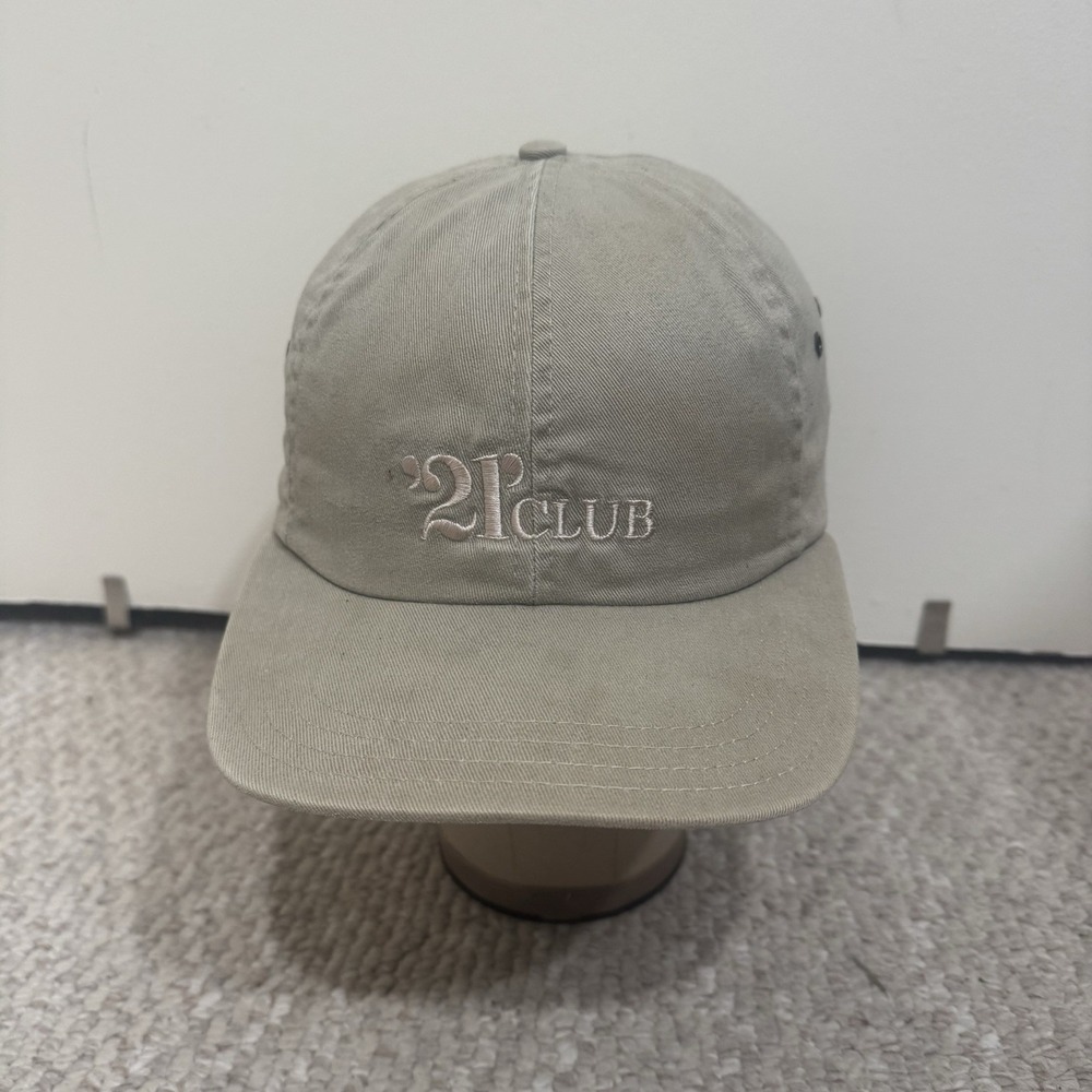 Vintage 21 Club NYC Restaurant New York City Dad Preppy Hat Cap Leather Strap